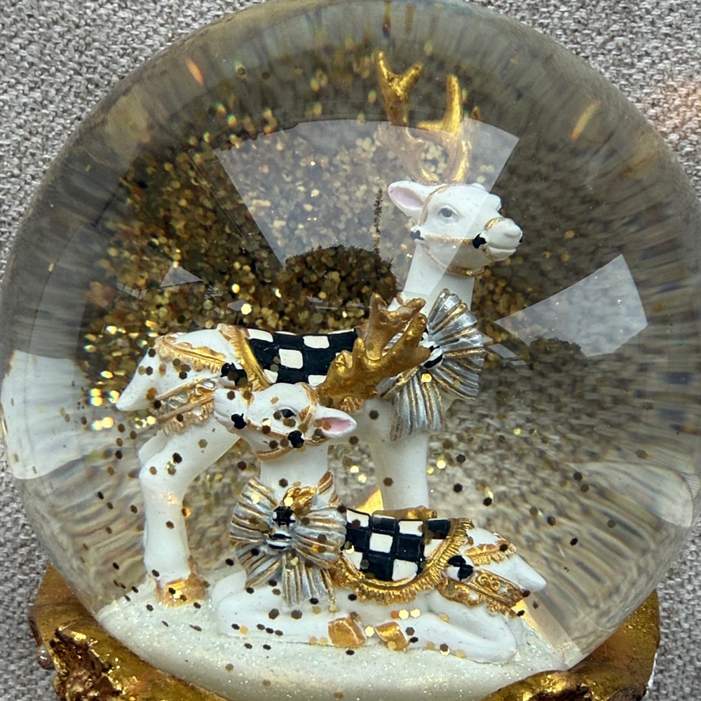 MacKenzie-Childs Golden Hour Deer Snow Globe - Picture 6 of 6